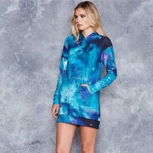 Blackmilk Blue Cosmic Long Sleeve Dress